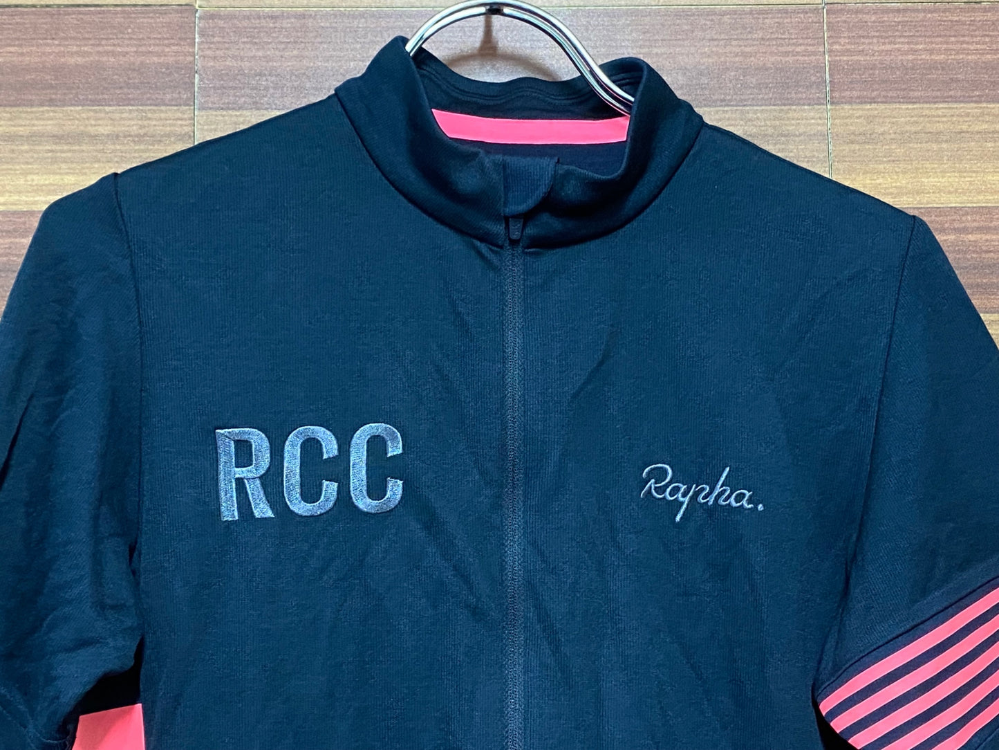 IH939 ラファ Rapha クラシックジャージ RCC CLASSIC JERSEY 半袖 サイクルジャージ S 黒ピンク