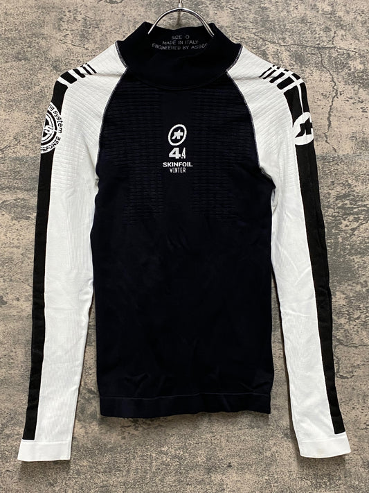 JB308 アソス assos SKINFOIL 4.4 長袖 ベースレイヤー 黒 白 SIZE 0 WINTER