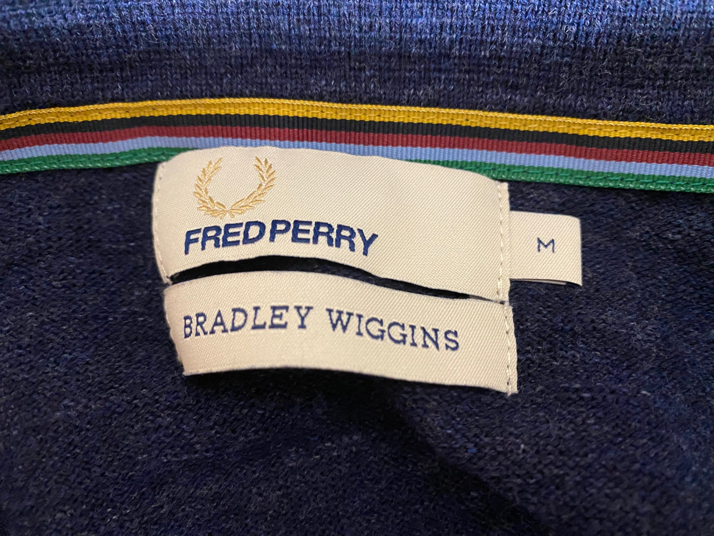 IA133 フレッドペリー FREDPERRY BRADLEY WIGGINS コラボ サイクリングポロシャツ 紺 M