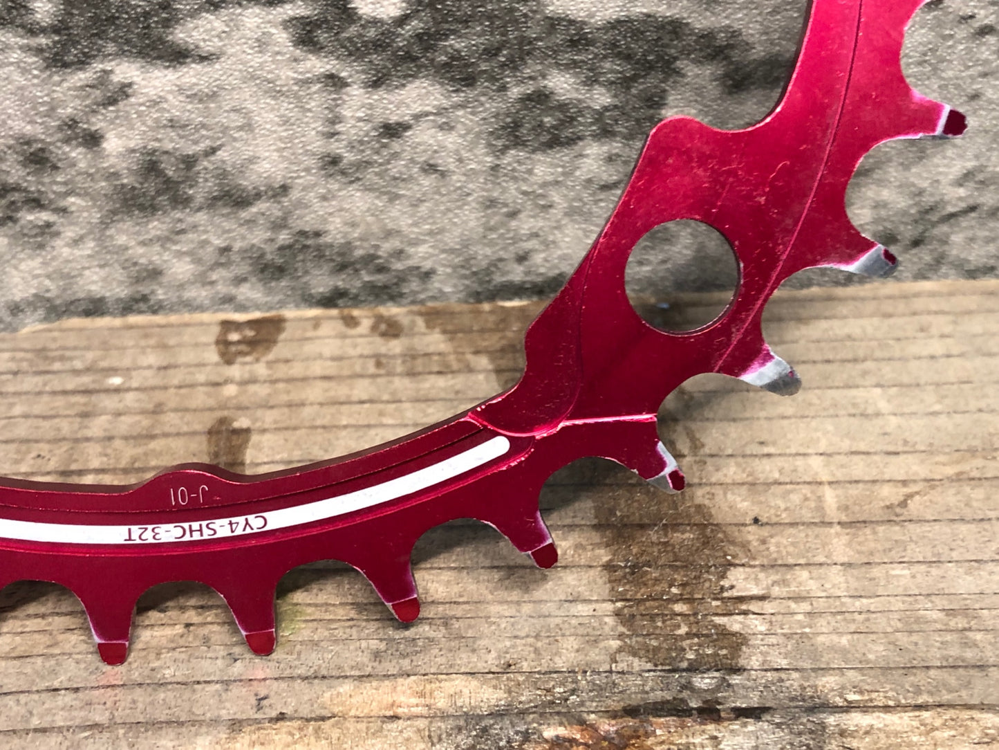 IY816 スギノ SUGINO サイクロイド CYCLOID Super Hill Climb CY4-SHC-32T インナー 楕円 チェーンリング 赤 32T