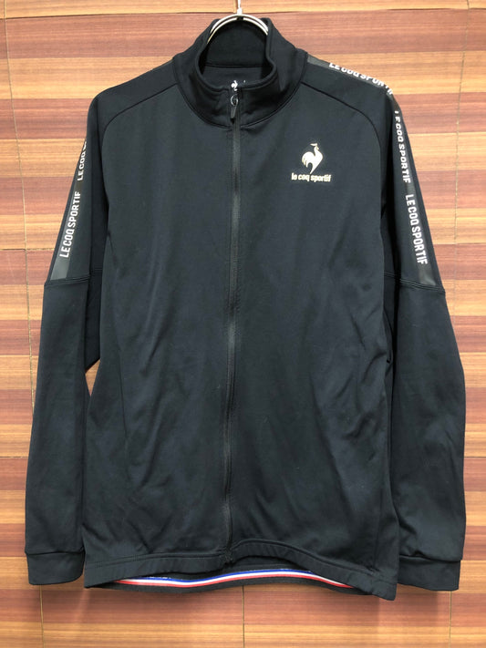 IO090 ルコックスポルティフ le coq sportif 長袖 サイクルジャージ 黒 L 裏起毛