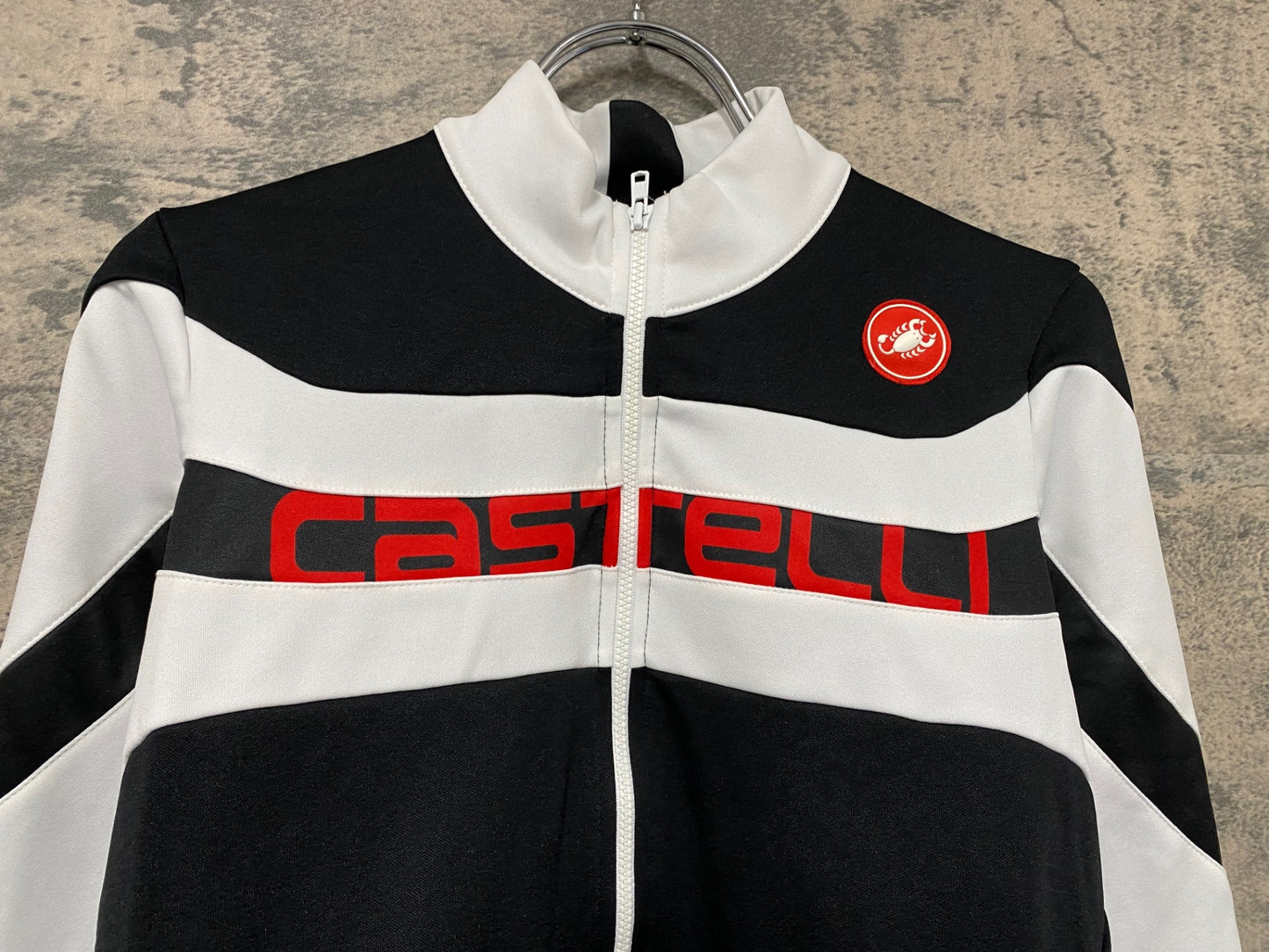 JA258 カステリ CASTELLI 長袖 サイクルジャージ 白 黒 M 裏起毛