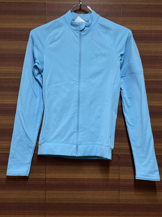 IJ200 ラファ Rapha WOMEN'S LONG SLEEVE CORE JERSEY 長袖 サイクルジャージ 水色 XXS 裏起毛