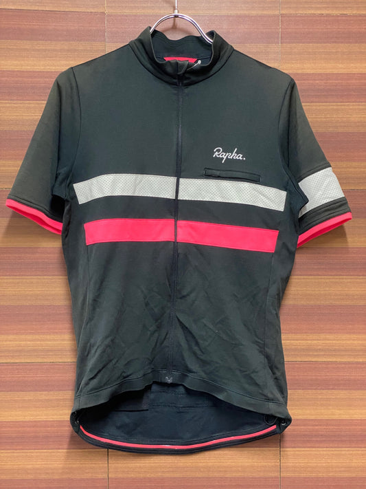 IK078 ラファ Rapha BREVET JERSEY 半袖サイクルジャージ 黒 サイズ不明