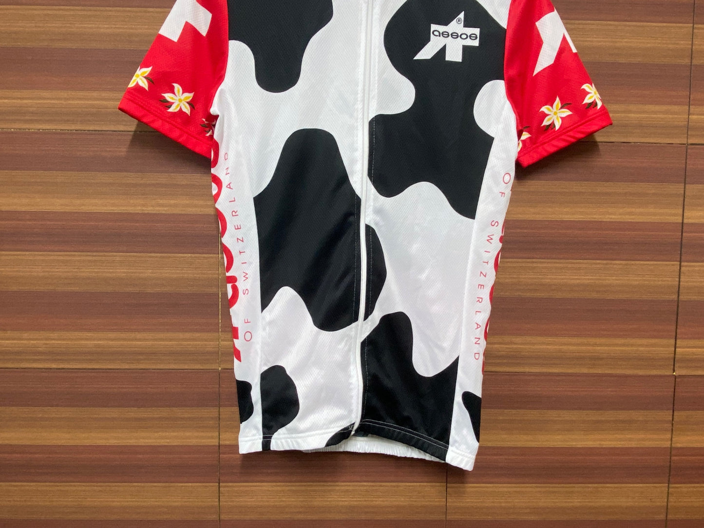 IK014 アソス assos 半袖 サイクルジャージ 白 赤 S