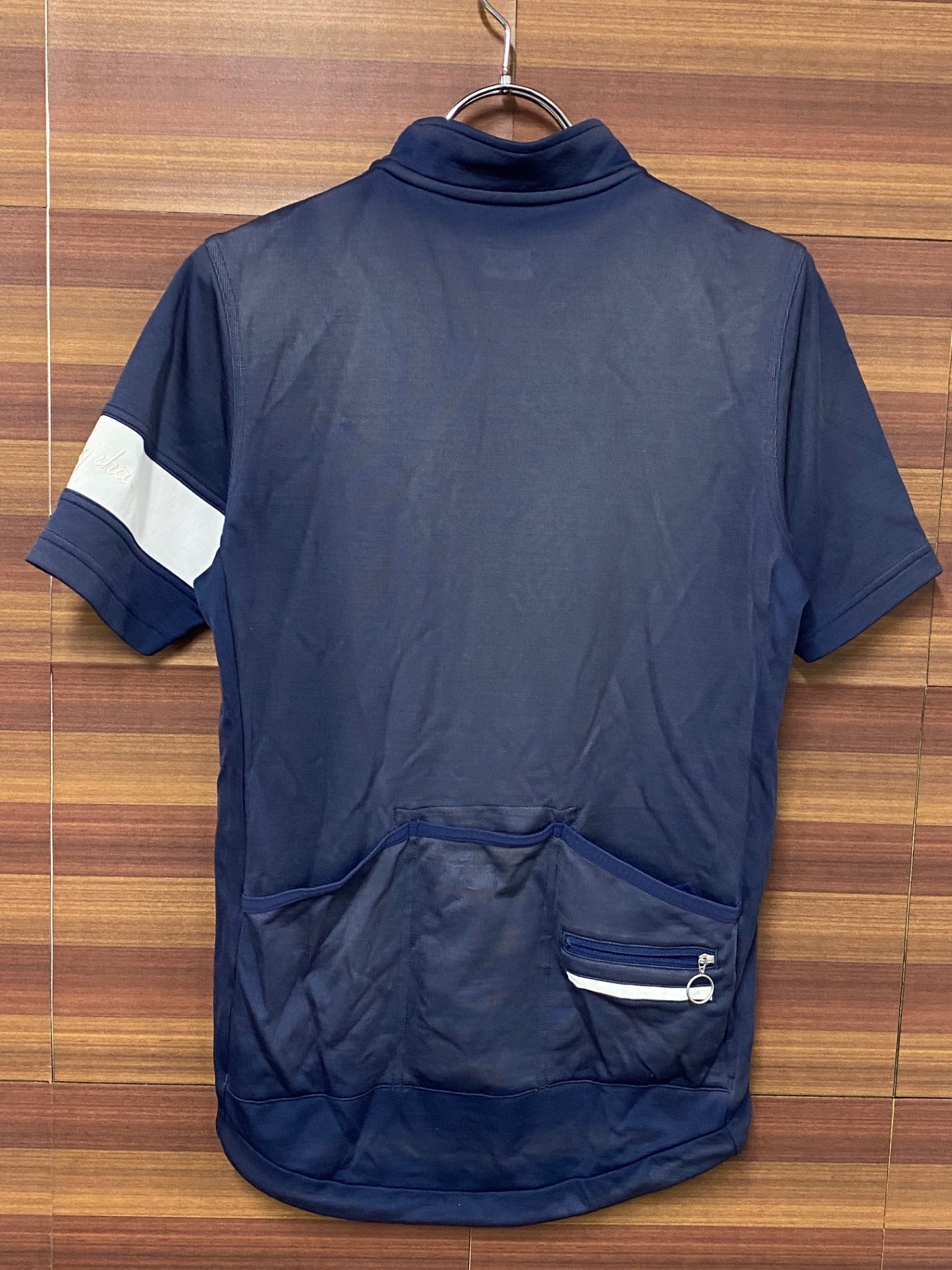 IR938 ラファ Rapha CLASSIC JERSEY 半袖 サイクルジャージ 紺 M ※日焼け、毛玉等ダメージ強いためジャンク