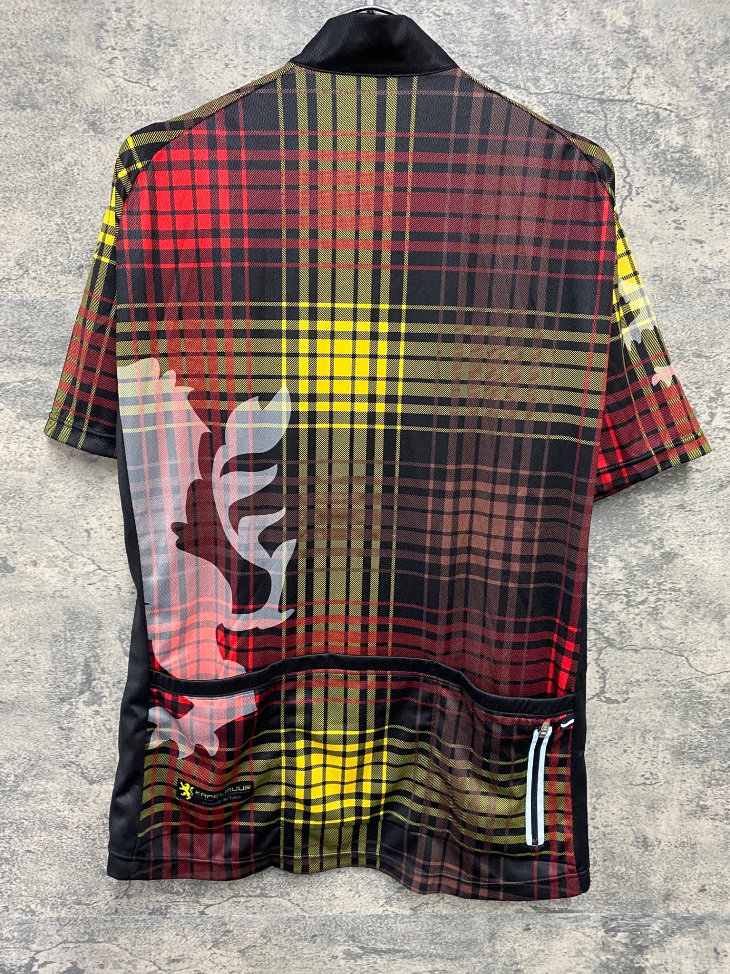 JB509 カペルミュール KAPELMUUR 半袖 サイクルジャージ 黒 黄 チェック柄 XL