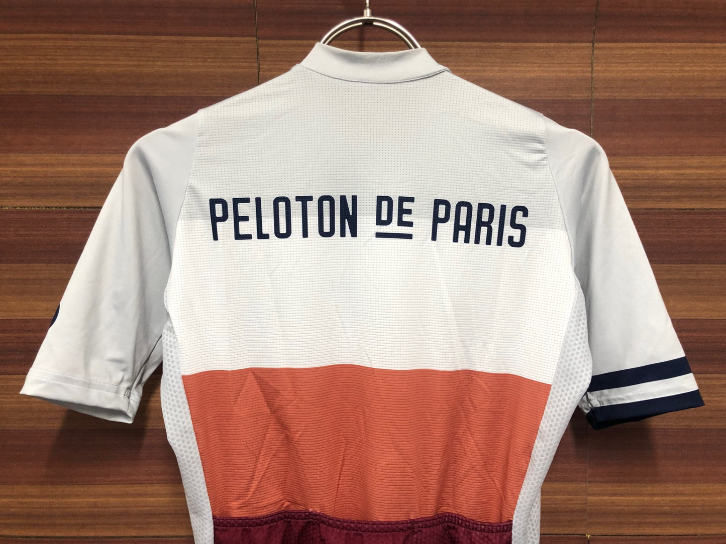 IQ752 プロトンドパリ PELOTON DE PARIS 半袖 サイクルジャージ 白 オレンジ 赤 XS
