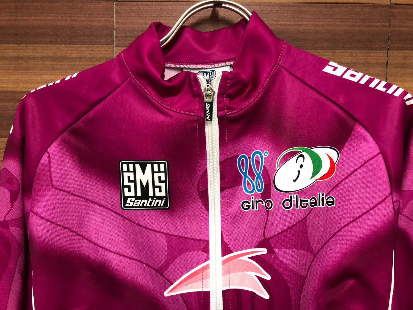 IO735 サンティーニ Santini 長袖 サイクルジャージ 紫 L 裏起毛 Giro d'Italia