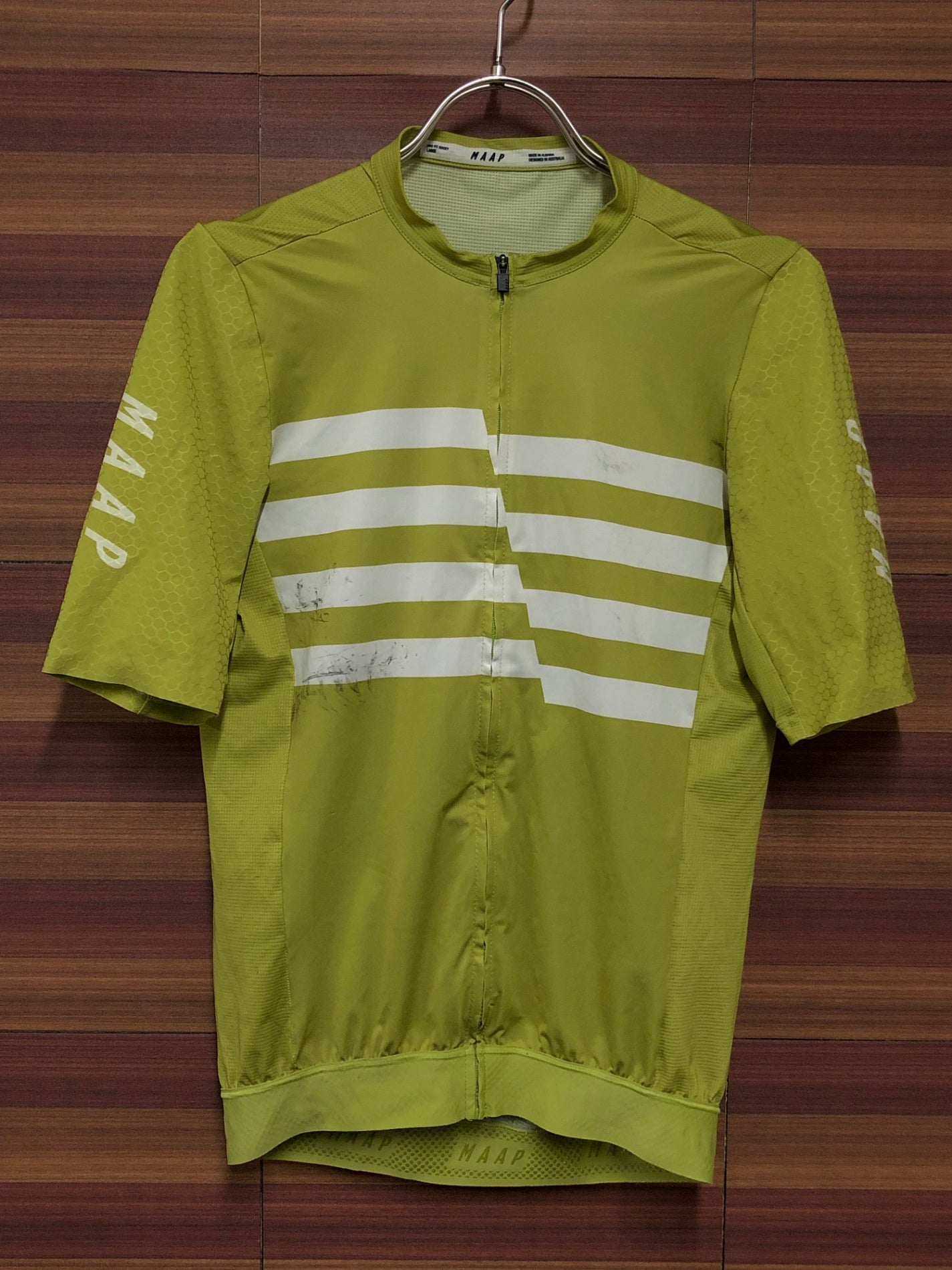 IL732 マープ MAAP PRO FIT JERSEY 半袖 サイクルジャージ 緑 Lサイズ ※汚れあり