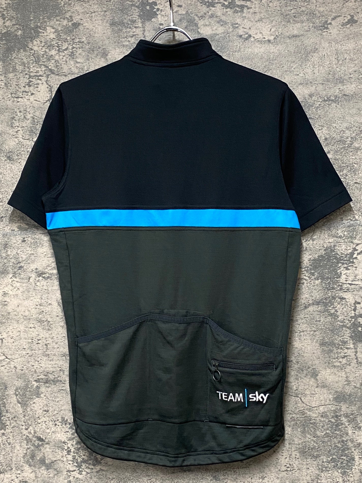 JC807 ラファ Rapha MEN'S CLUB JERSEY 半袖 サイクルジャージ ハーフジップ 黒 L TEAM sky