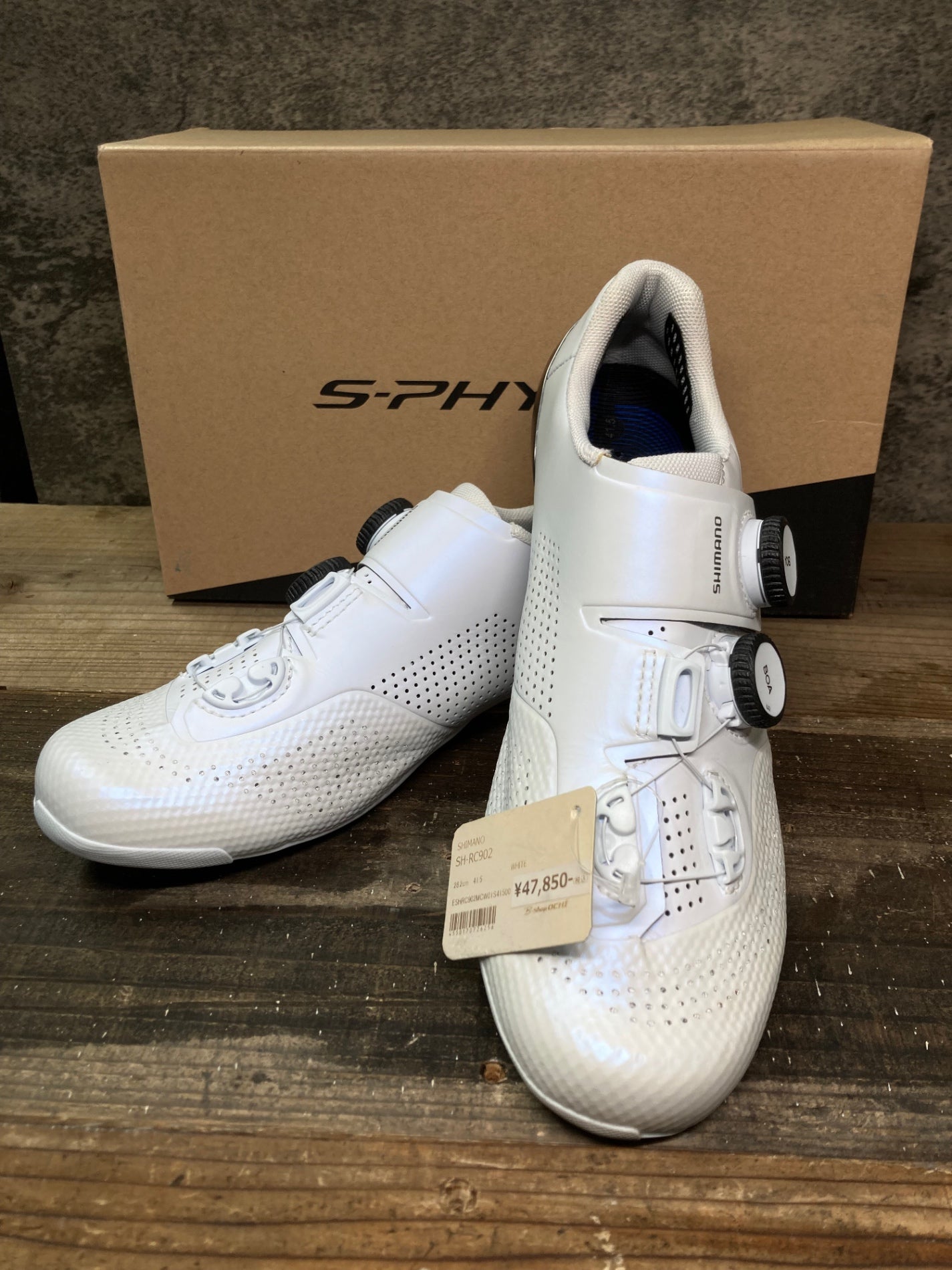 IP476 シマノ SHIMANO S-PHYRE RC9 SH-RC902M ビンディングシューズ 白 EU41.5 SPD-SL ※新品未使用