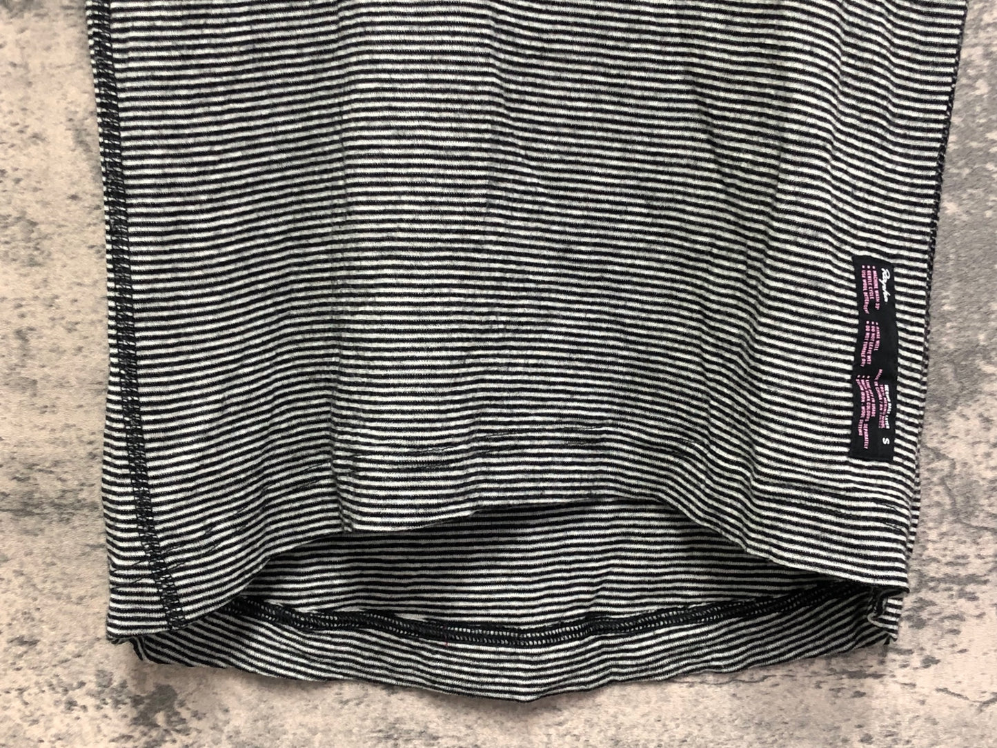 IX317 ラファ Rapha MERINO BASE LAYER 半袖 ベースレイヤー 白 黒 縞模様 S