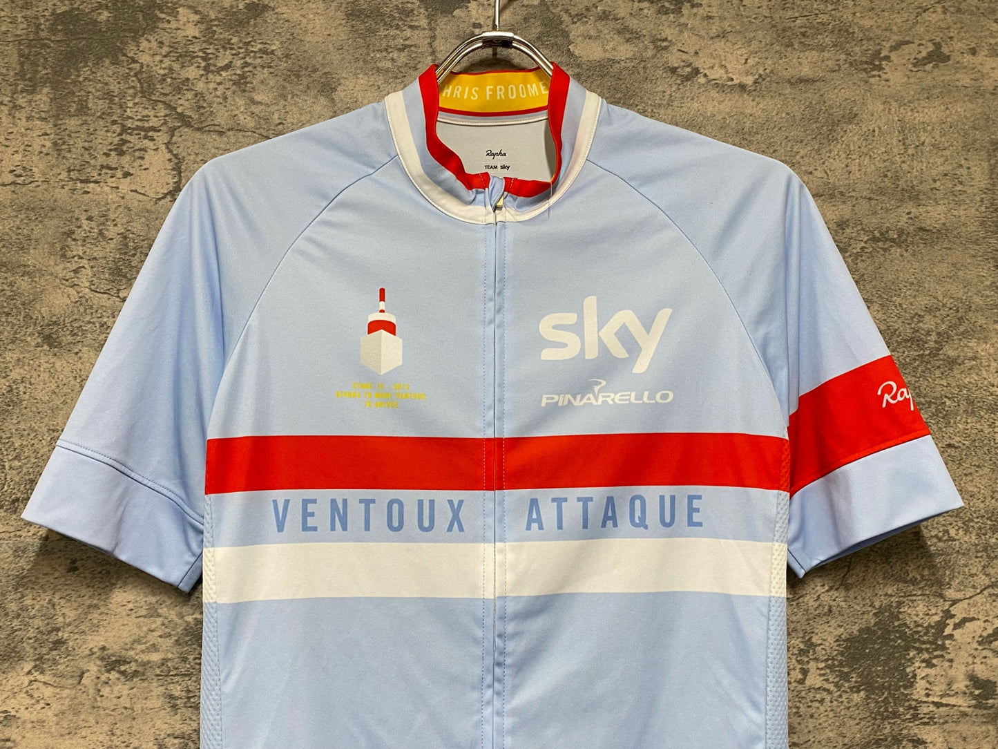 JC825 ラファ Rapha VENTOUX ATTAQUE JERSEY 半袖 サイクルジャージ 薄水色 M TEAM sky