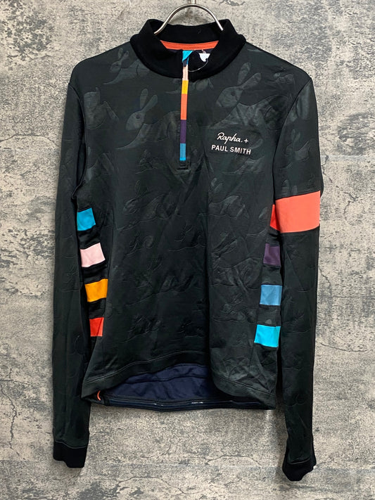 JC611 ラファ Rapha PAUL SMITH & RAPHA LONG SLEEVE CLASSIC JERSEY 長袖 サイクルジャージ 黒 M