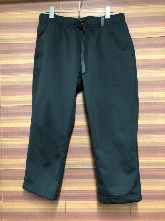 IQ372 ダズノットマニファクト doesnotmanufact クロップドパンツ 黒 L 裏起毛