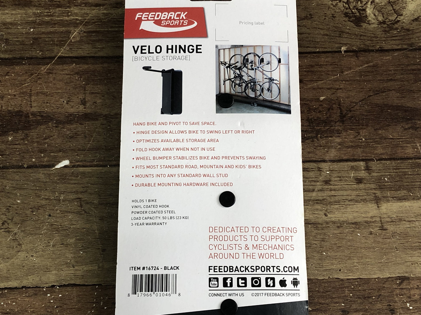 FL698 フィードバックスポーツ FEEDBACK SPORTS VELO HINGE CYCLE STORAGE バイクラック 黒