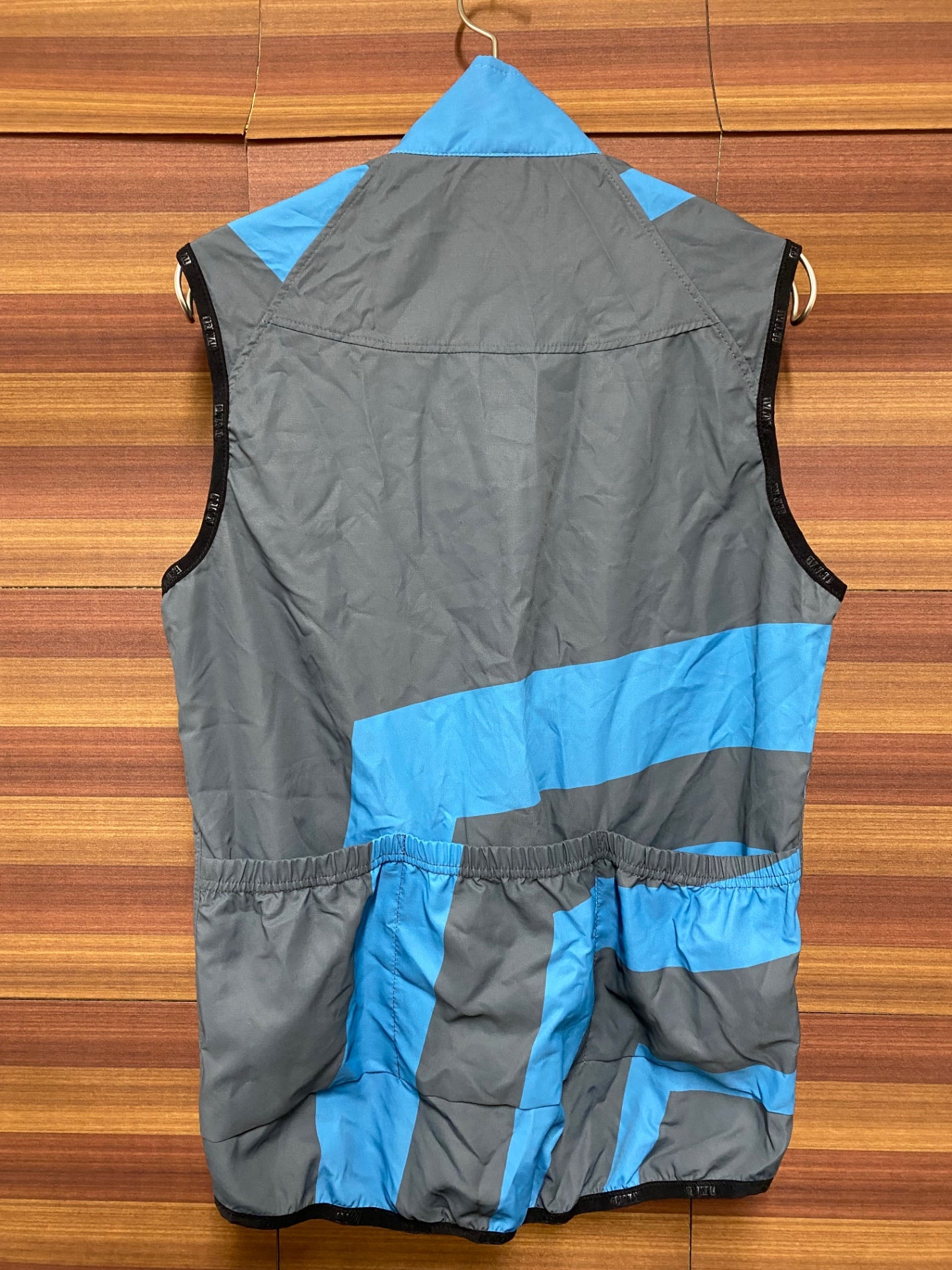 IU253 プライマル PRIMAL ジレ サイクルベスト 青 グレー S ダブルジップ