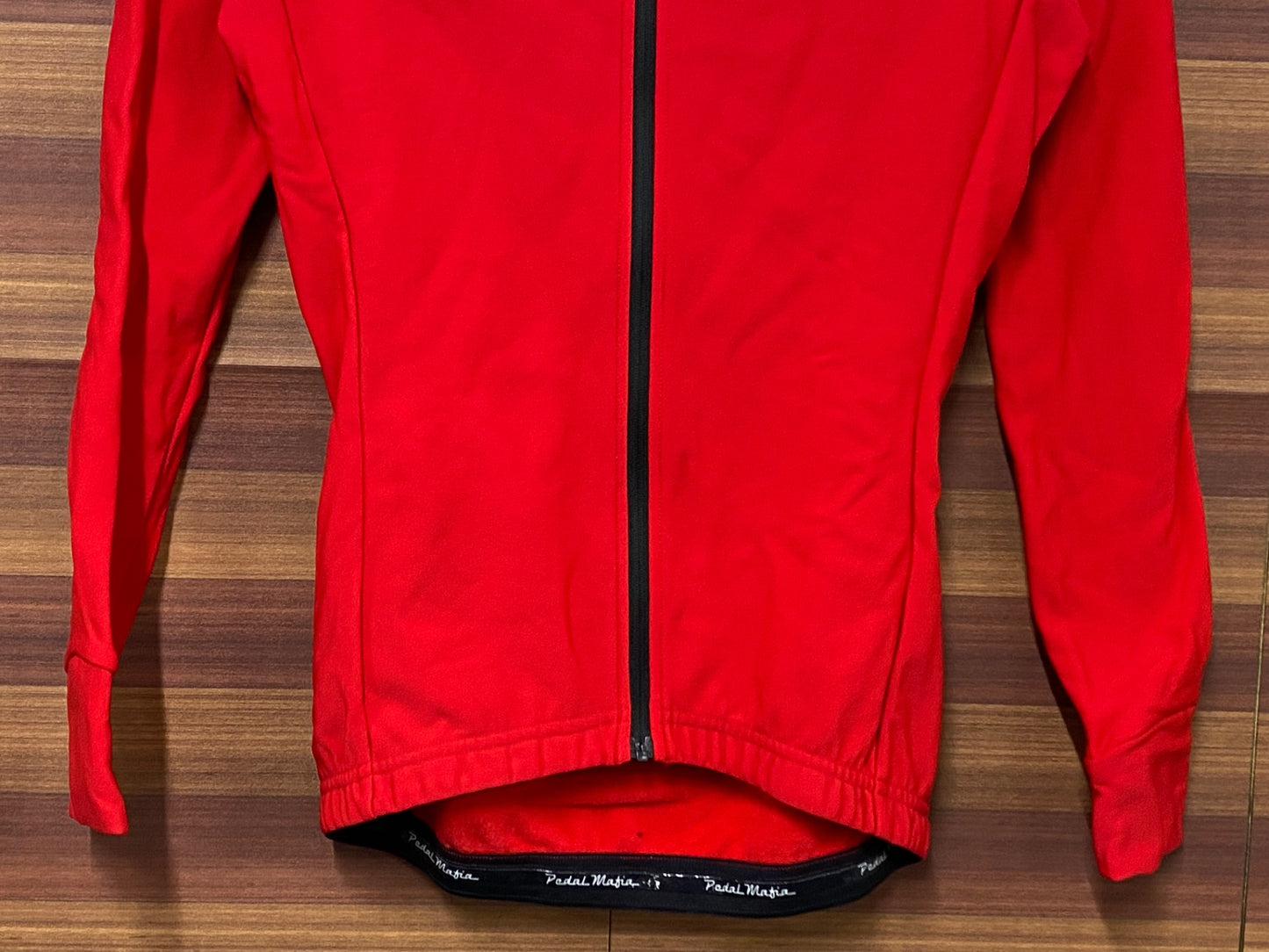 IR085 ペダルマフィア Pedal Mafia 長袖 サイクルジャージ 赤 レディース 2XS 裏起毛