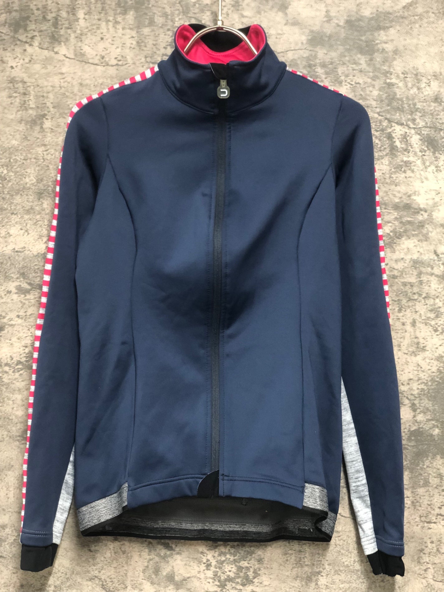 IY187 ドットアウト DOTOUT 長袖 サイクルジャケット 紺 ピンク S 裏起毛 レディース