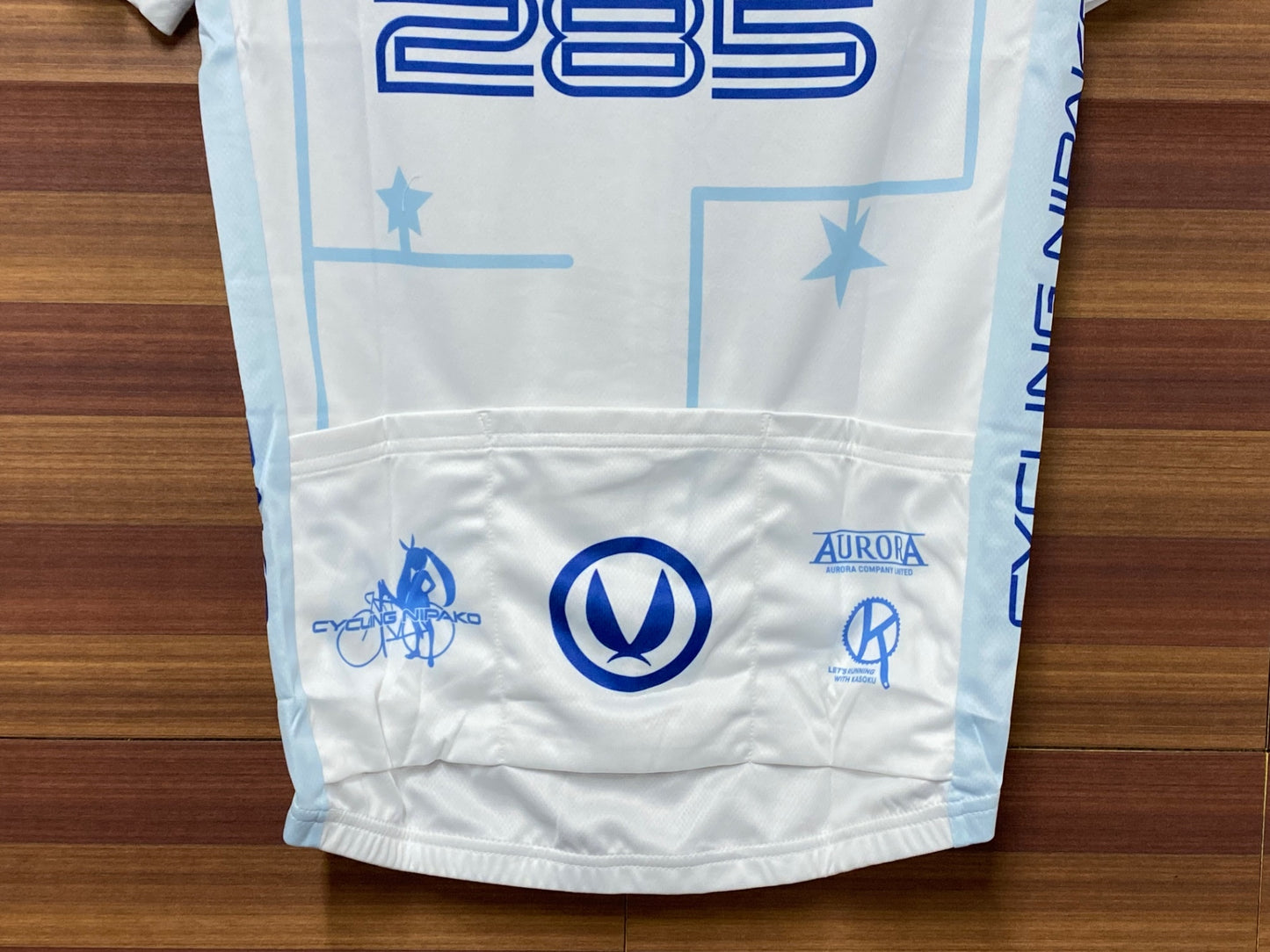 IS005 アウローラ AURORA 半袖 サイクルジャージ 白 M サイクリングニパ子 チームグラフィックVer.