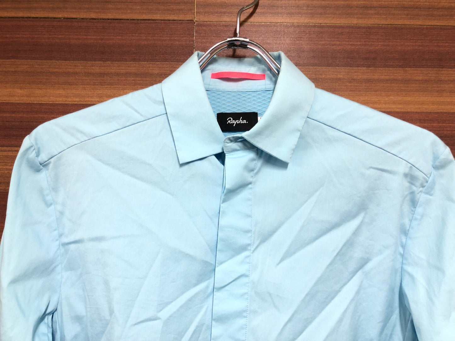 IF298 ラファ Rapha POPLIN SHIRT 長袖 シャツ 水色 XS