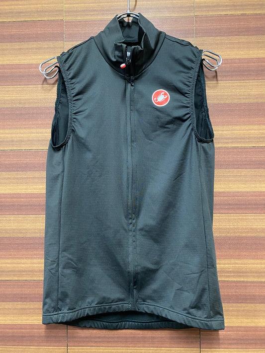 IJ095 カステリ CASTELLI ロッソコルサ ROSSO CORSA ジレ サイクルウェア 裏起毛 Lサイズ 黒