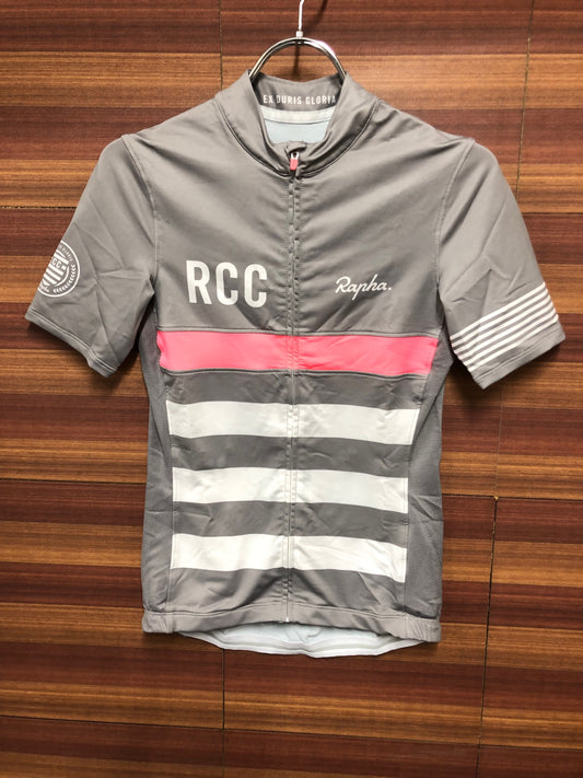 IT307 ラファ Rapha WOMEN'S RCC JERSEY 半袖 サイクルジャージ グレー ピンク S
