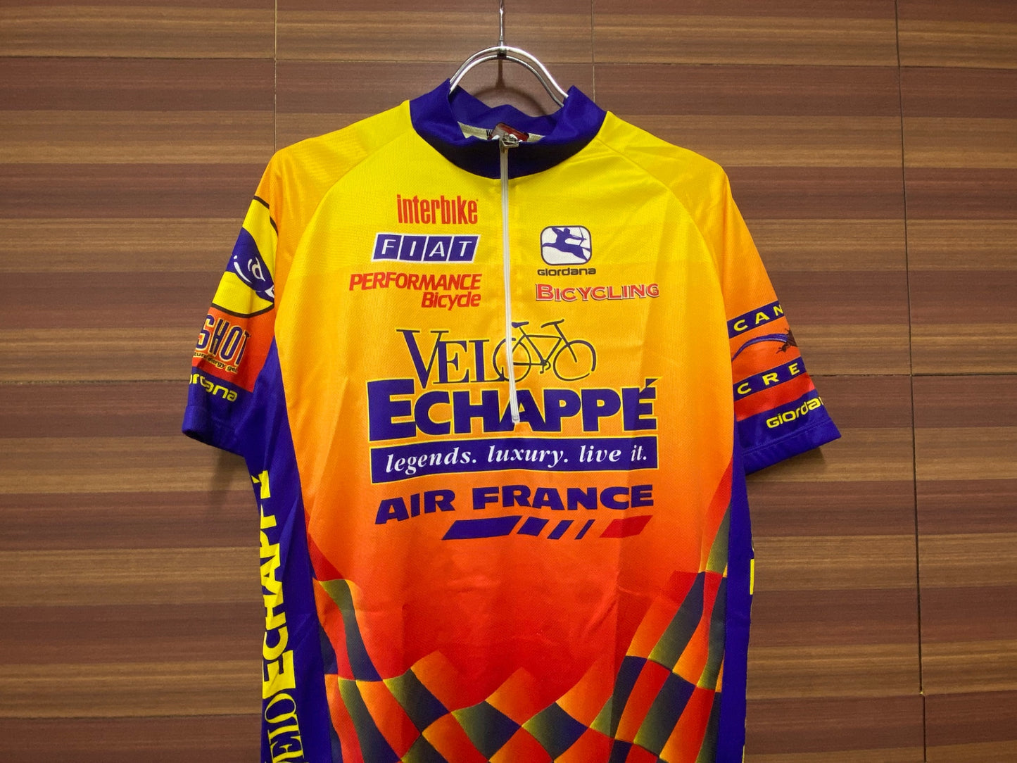 IK012 ジョルダーナ Giordana 半袖 サイクルジャージ ハーフジップ 黄 オレンジ L