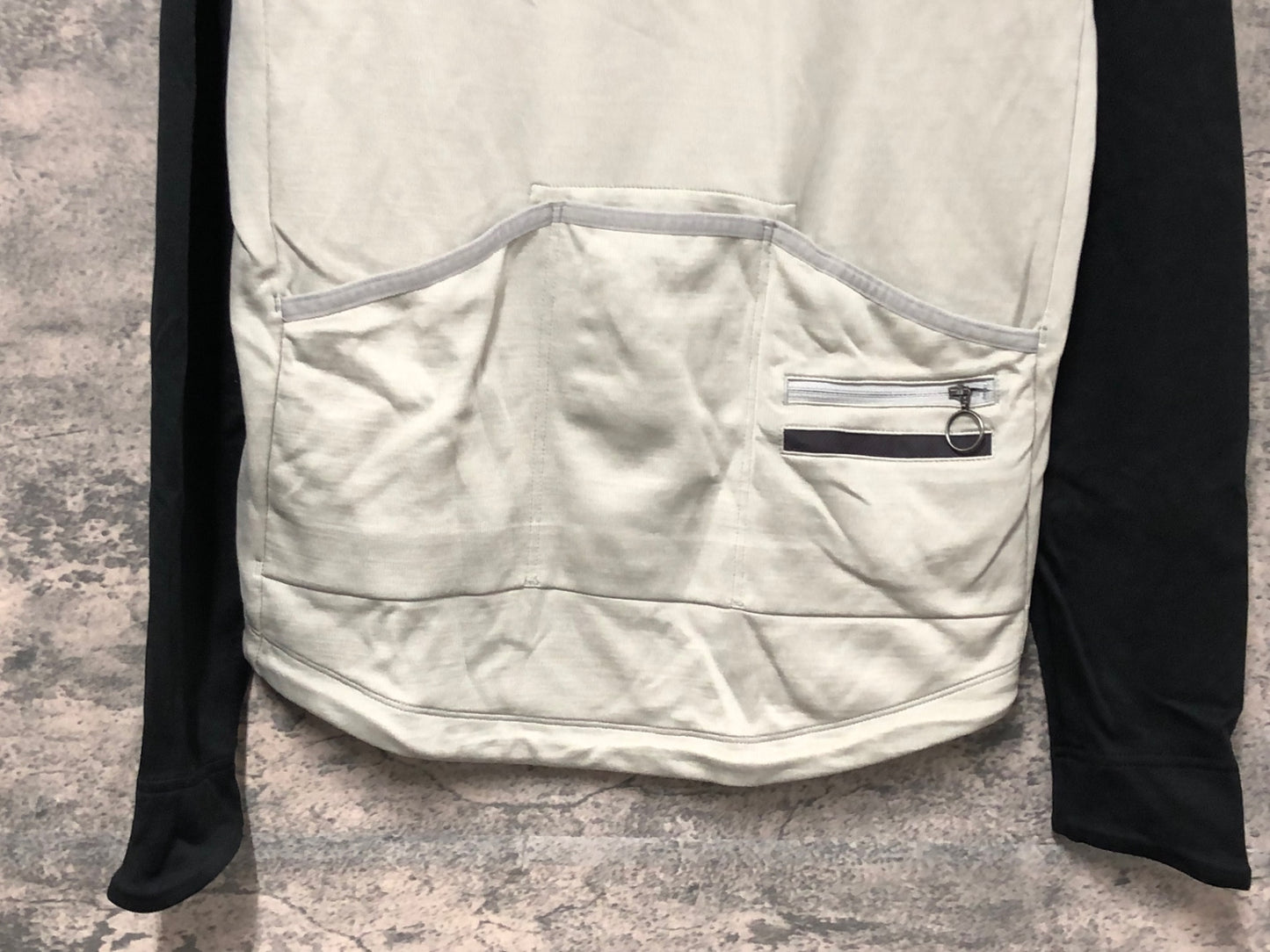 IW766 ラファ Rapha LONG SLEEVE CLUB JERSEY 長袖 サイクルジャージ 黒 グレー M ハーフジップ