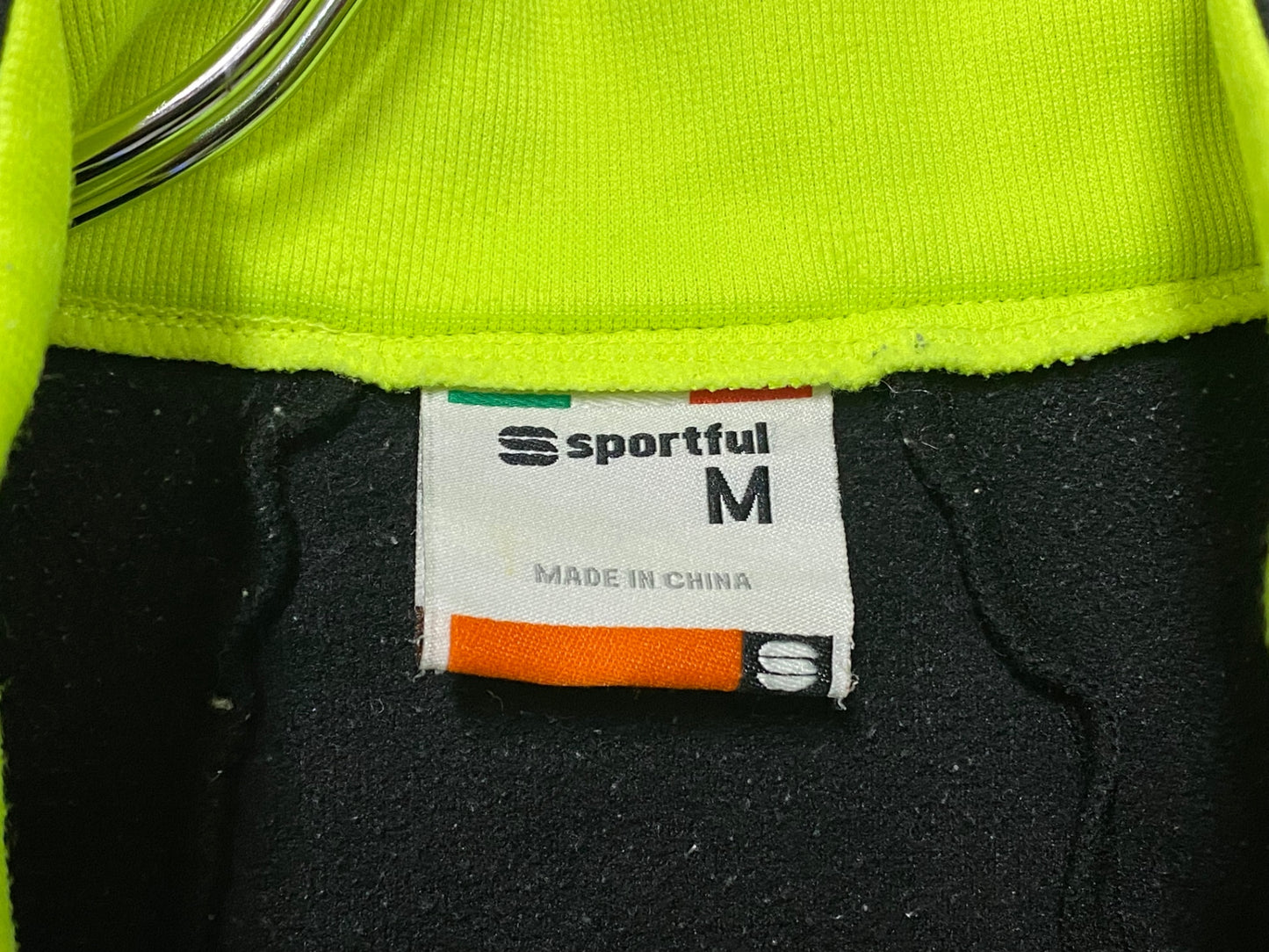 IZ551 スポーツフル sportful 長袖サイクルジャージ 黒 M 裏起毛 ほつれ ロゴヒビ