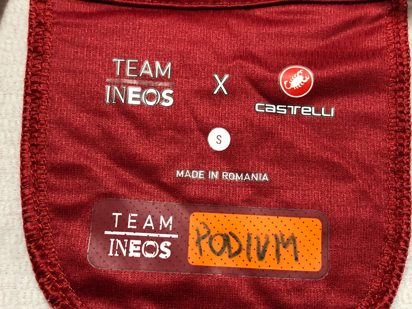 II038 カステリ CASTELLI TEAM INEOS 裏起毛 長袖 サイクルジャージ 赤 S