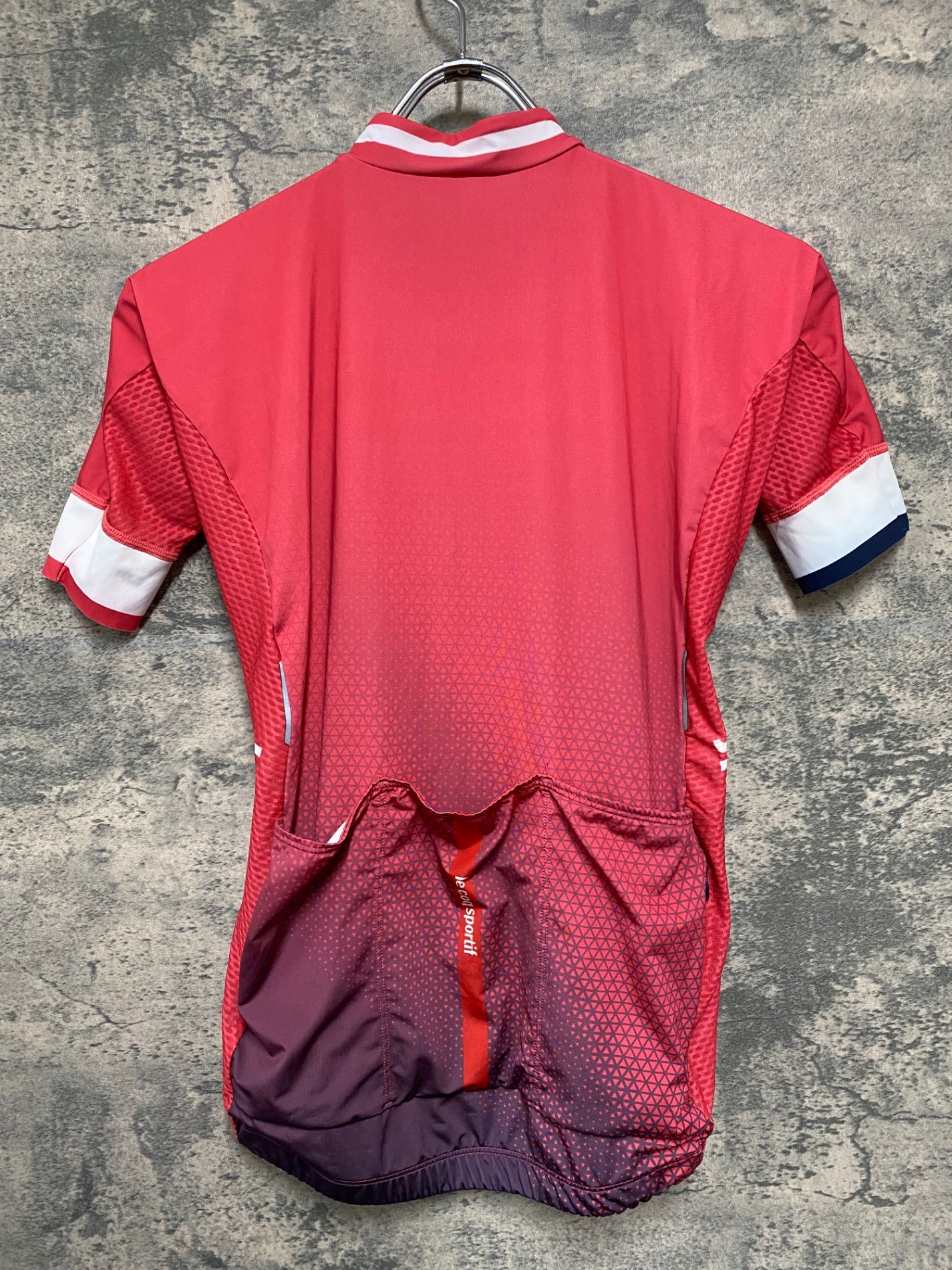 IS346 ルコックスポルティフ Le Coq Sportif 半袖 サイクルジャージ M レッド レディース