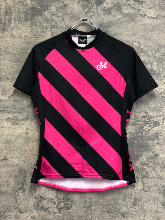 IW591 ツインシックス TWIN SIX 半袖 サイクルジャージ 黒ピンク women's M