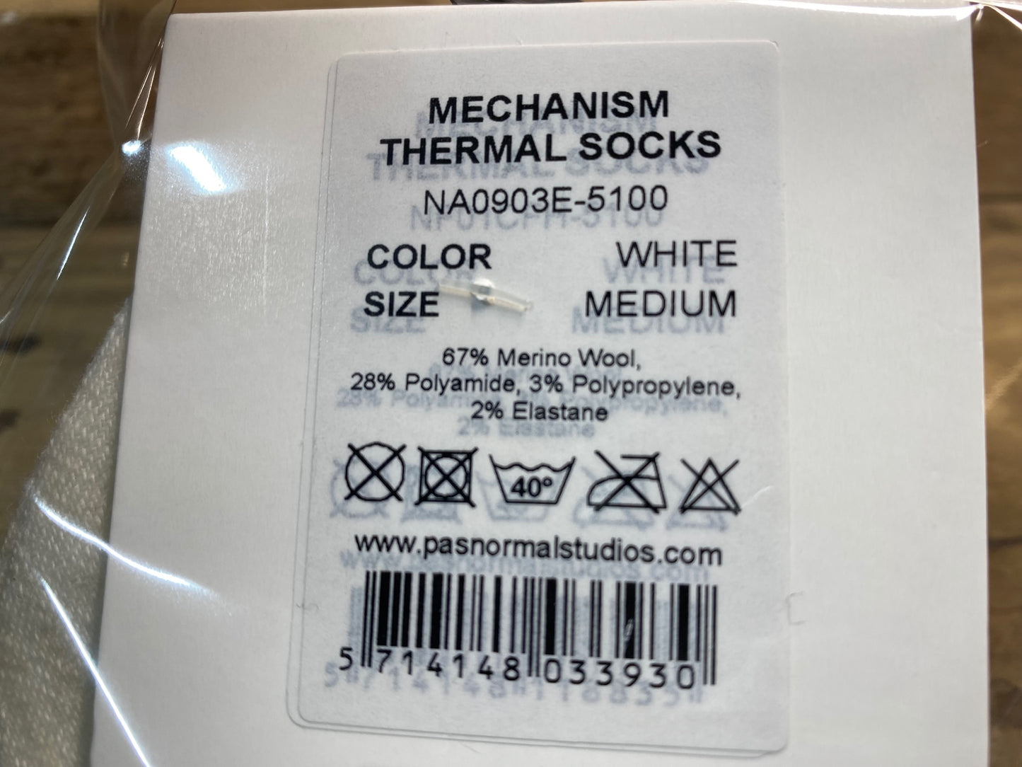 IH353 パスノーマルスタジオ PAS NORMAL STUDIOS メカニズム Mechanism Thermal Socks サイクルソックス 白 M