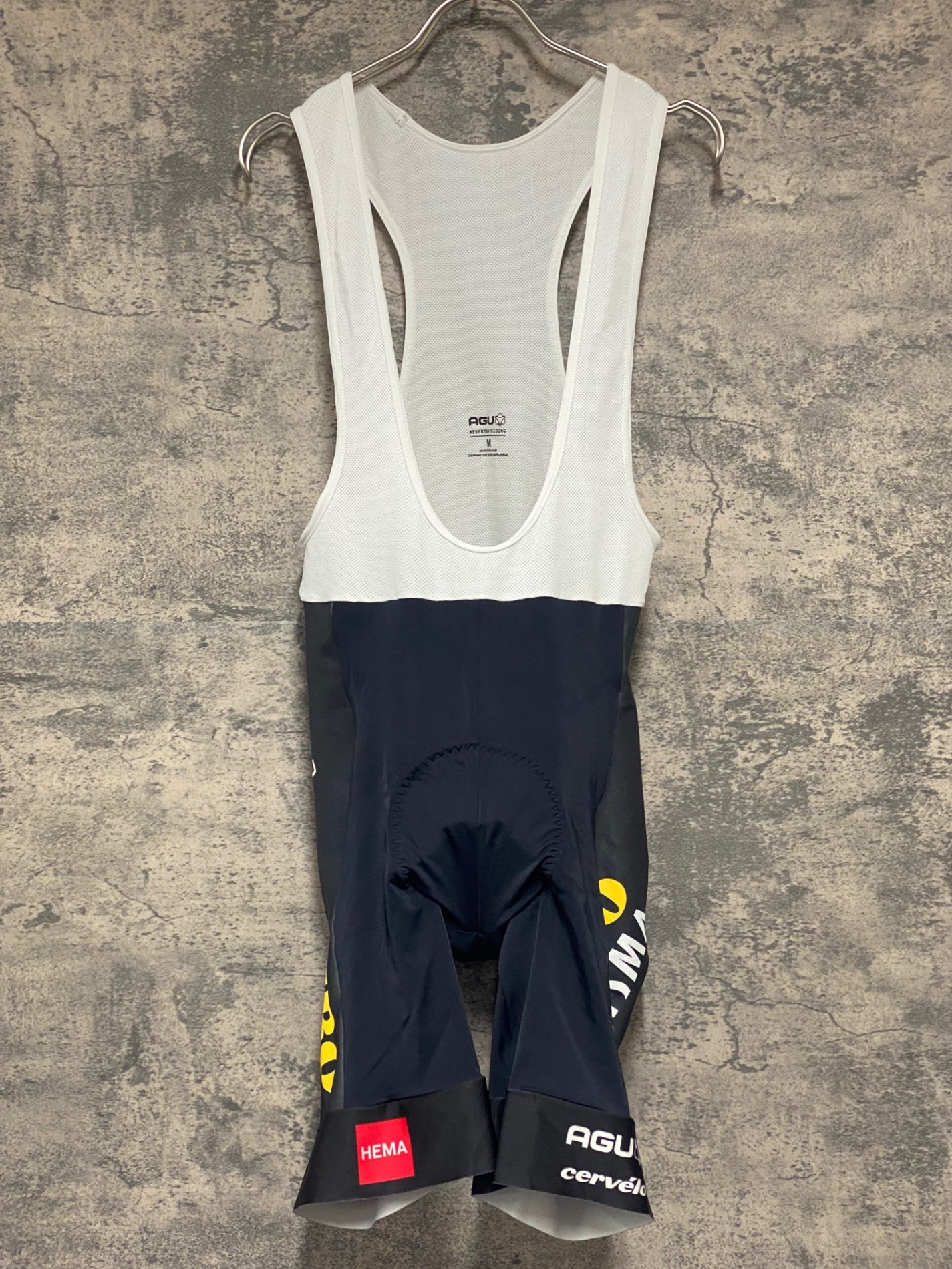 IZ656 アグ AGU 半袖 サイクルジャージ 黒 黃 M JUMBO VISMA 上下セット
