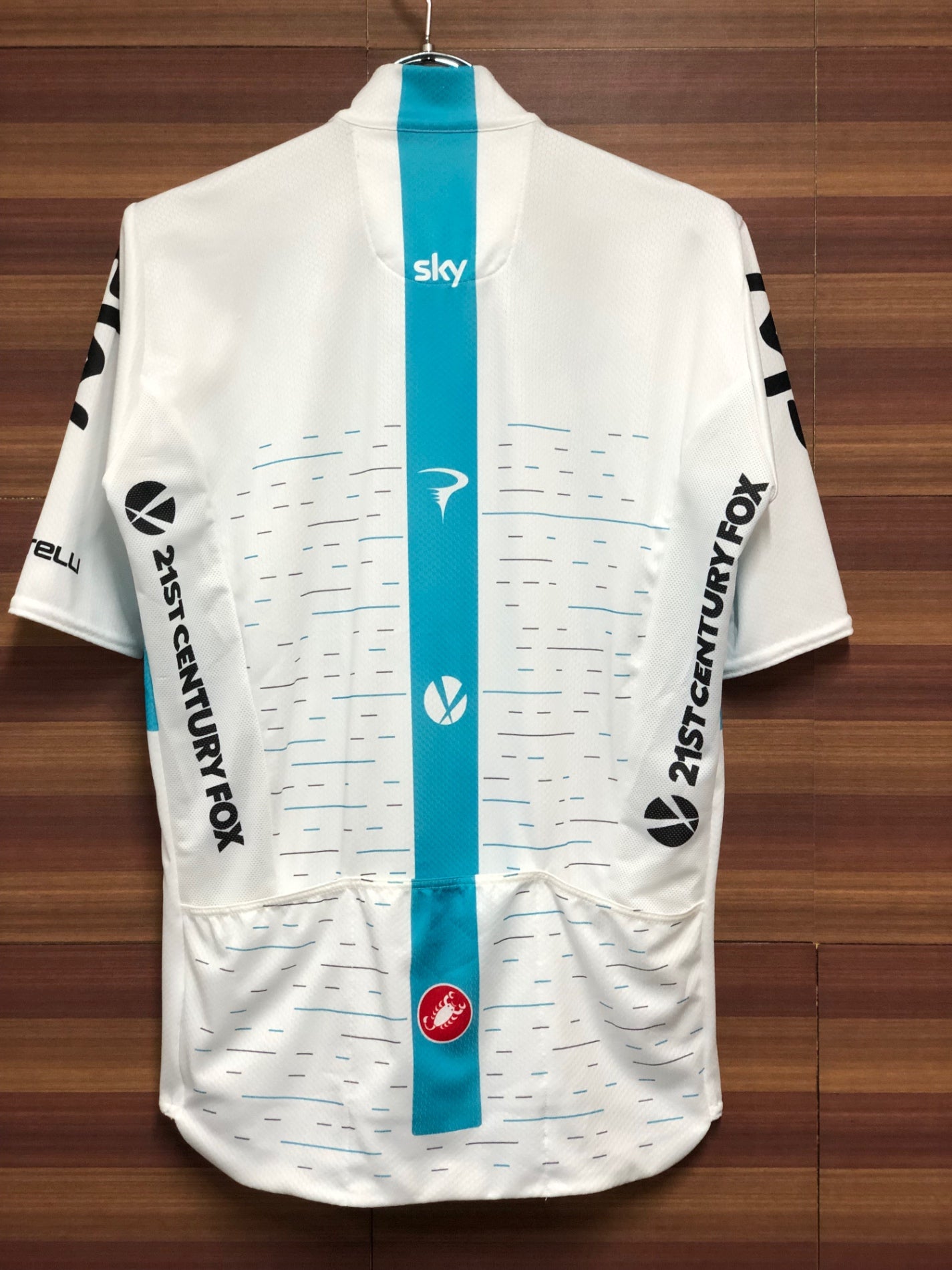 IK563 カステリ CASTELLI TEAM SKY 半袖サイクルジャージ 白 XLサイズ