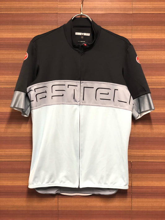 IO225 カステリ castelli 半袖サイクルジャージ 黒グレー ほつれあり