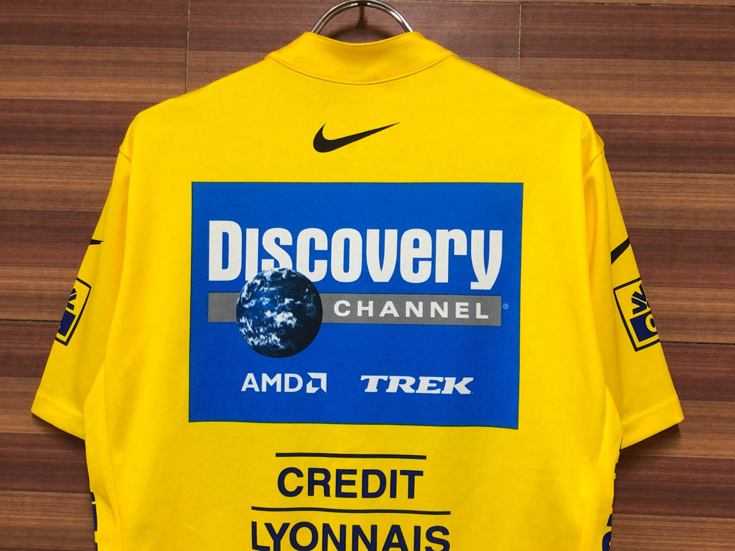 IH729 ナイキ NIKE 半袖 サイクルジャージ 黃 L Discovery CHANNEL ツール・ド・フランス 2005