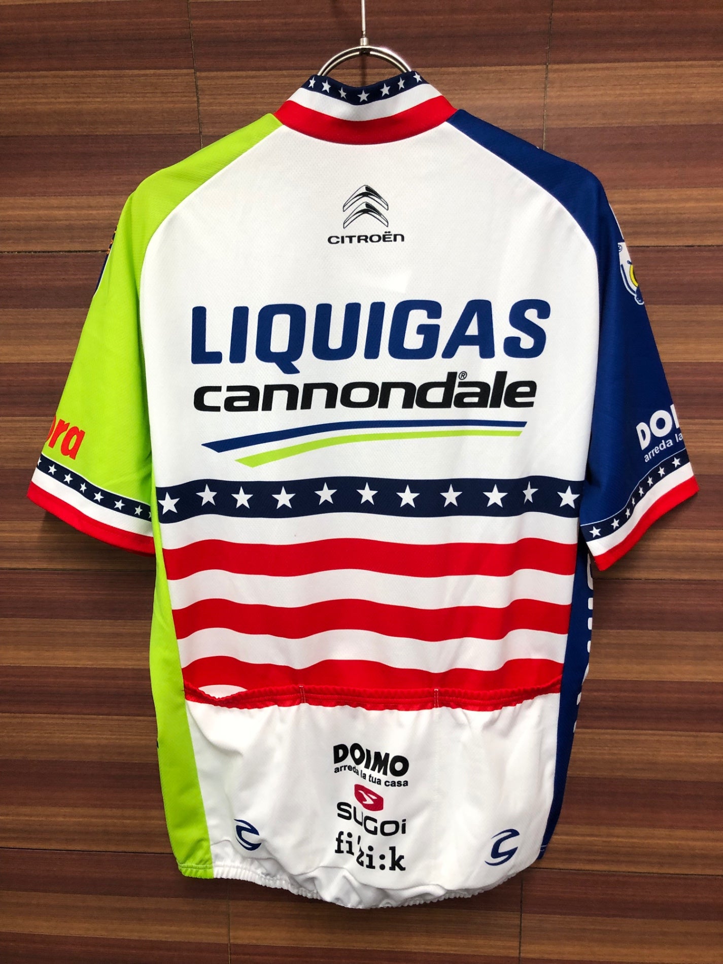 IP656 スゴイ SUGOI LIQUIGAS 半袖 サイクルジャージ 星条旗カラー Lサイズ