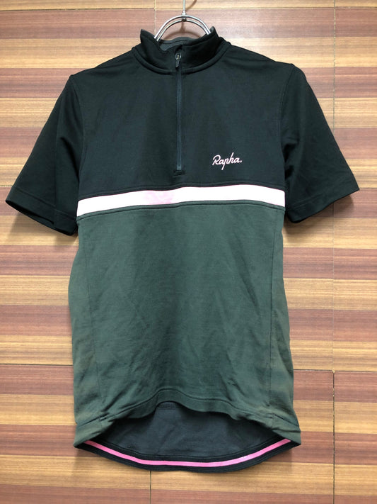 HZ799 ラファ Rapha クラブジャージ CLUB JERSEY 半袖 サイクルジャージ 黒 S ※色あせ