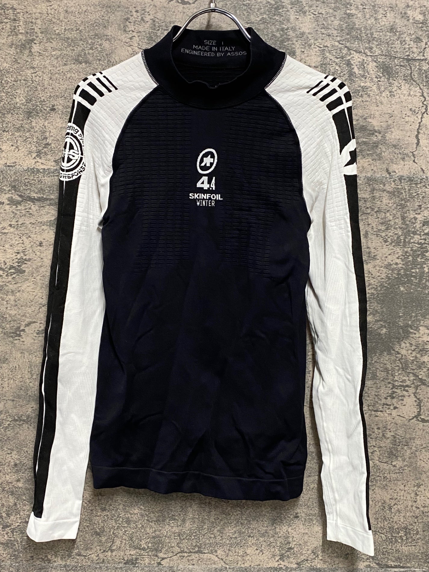 JB293 アソス assos SKINFOIL 4.4 長袖 ベースレイヤー 黒 白 SIZE1 WINTER