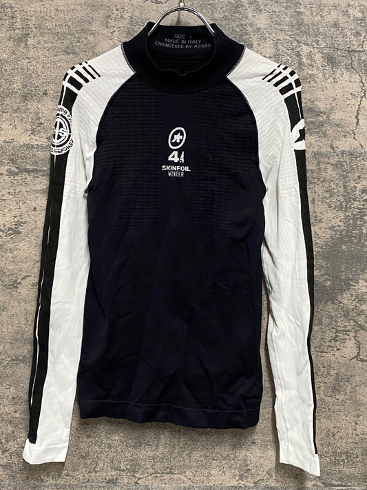 JB293 アソス assos SKINFOIL 4.4 長袖 ベースレイヤー 黒 白 SIZE1 WINTER