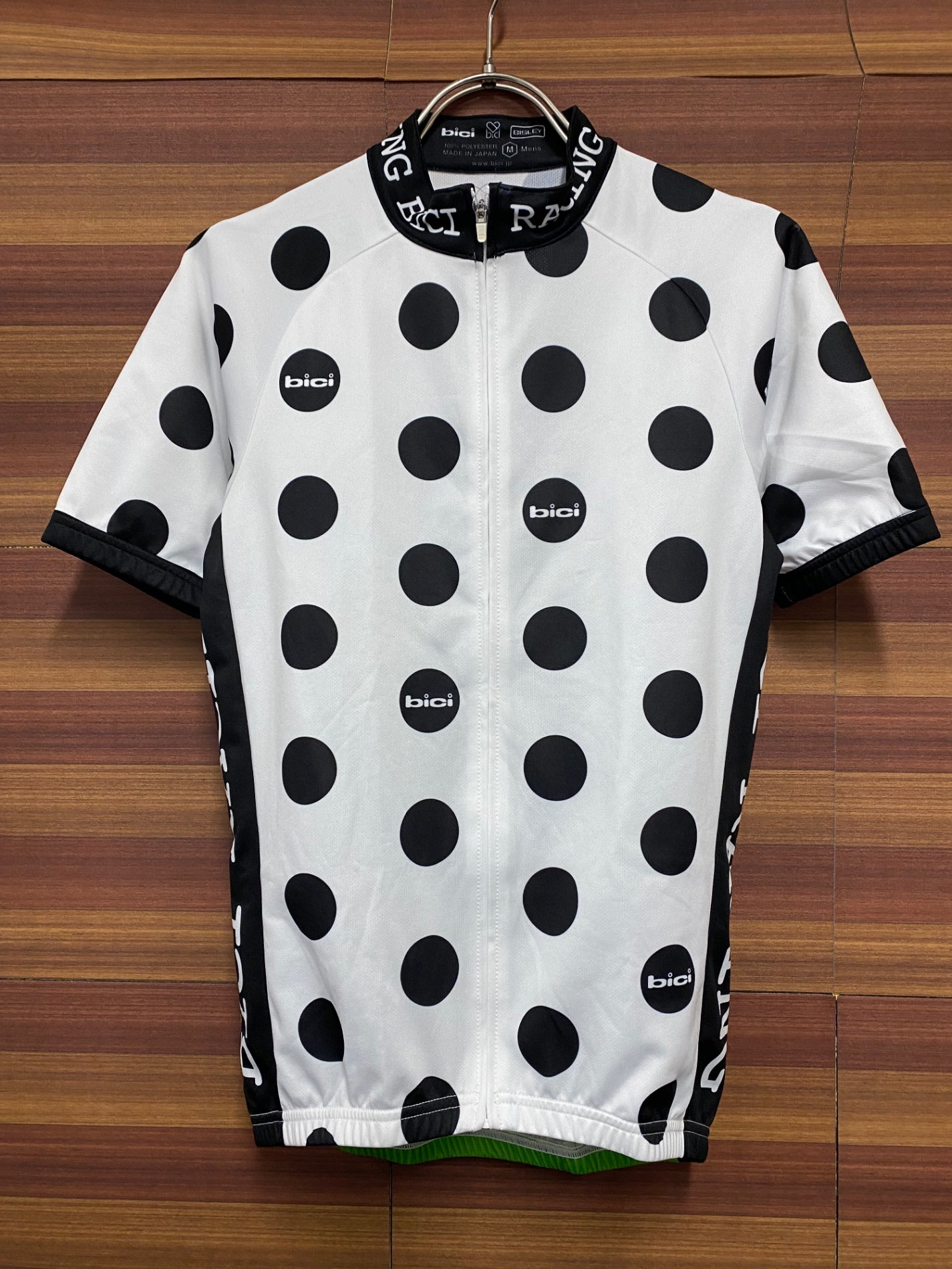 IQ353 ビチ ビスレイ BICI BISLEY 半袖サイクルジャージ 白黒 M