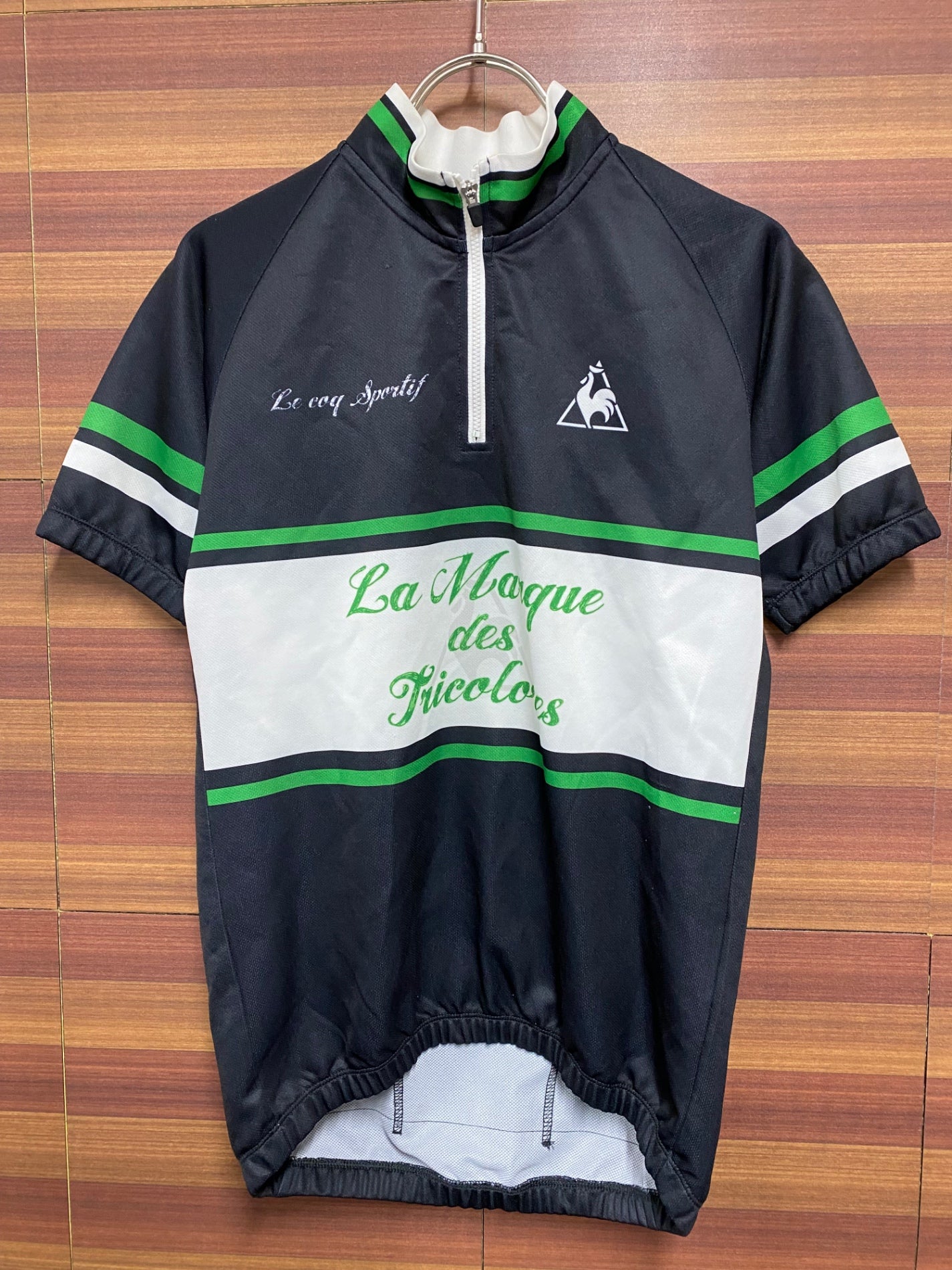 HO686 ルコック LE COQ SPORTIF 半袖サイクルジャージ Sサイズ 黒緑