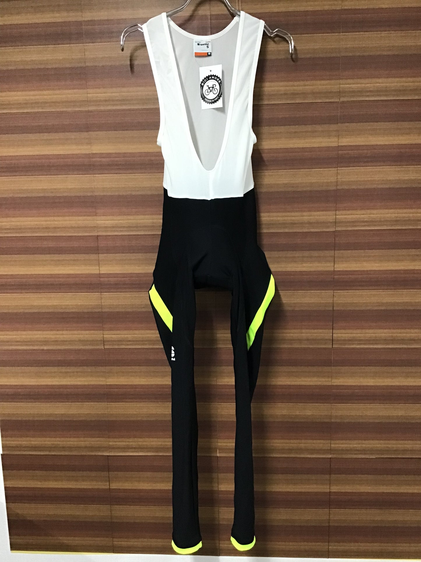 GH413 スポーツフル Sportful 裏起毛 ビブタイツ S ブラック ネオンイエロー