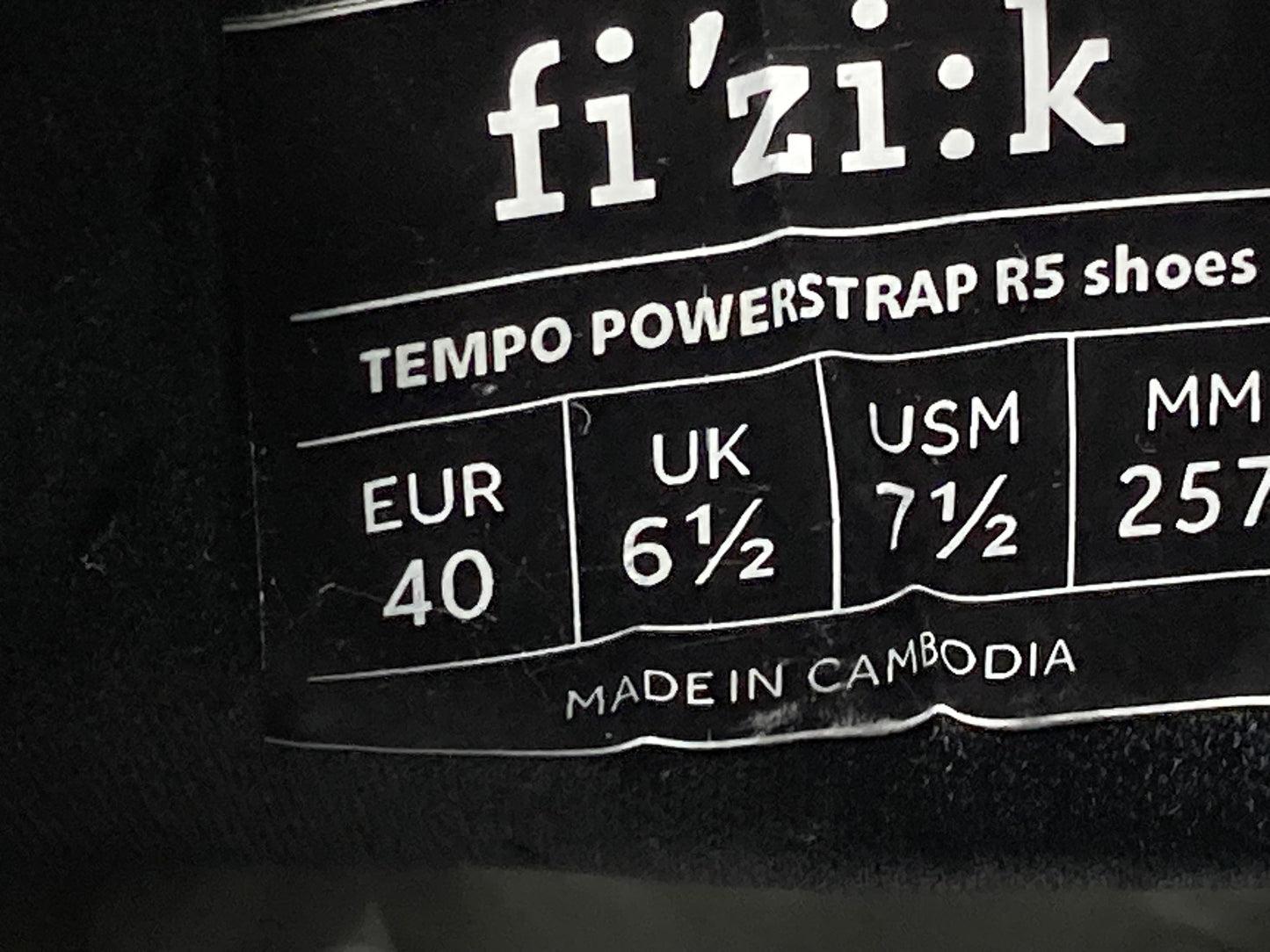 HL011 フィジーク FIZIK パワーストラップ POWERSTRAP R5 ビンディングシューズ SPD-SL EU40 白 ※未使用