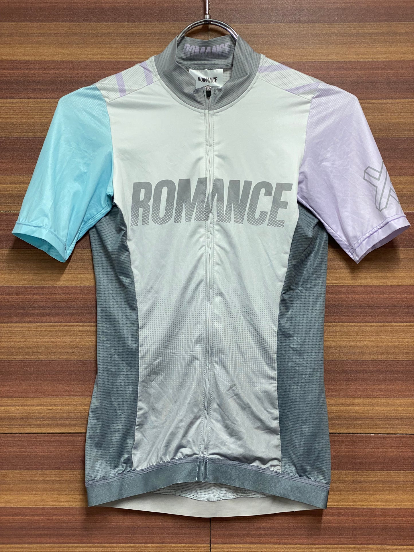 HN086 ROMANCE CYCLING 半袖 サイクルジャージ 白 XS ※汚れ