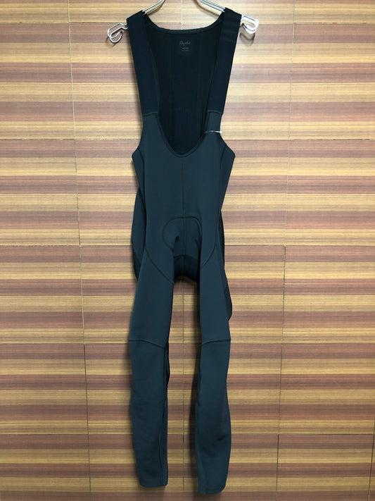 HN232 ラファ Rapha  PRO TEAM WINTER TIGHTS WITH PAD Ⅱ 黒 M ※スレ, リフレクター剥がれ