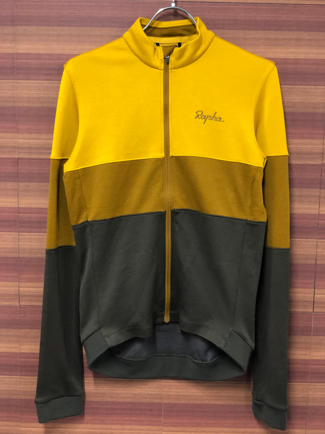 GW182 ラファ Rapha トリコロール ロングスリーブジャージ TRICOLOUR LONG SLEEVE JERSEY 長袖 黃 茶 S